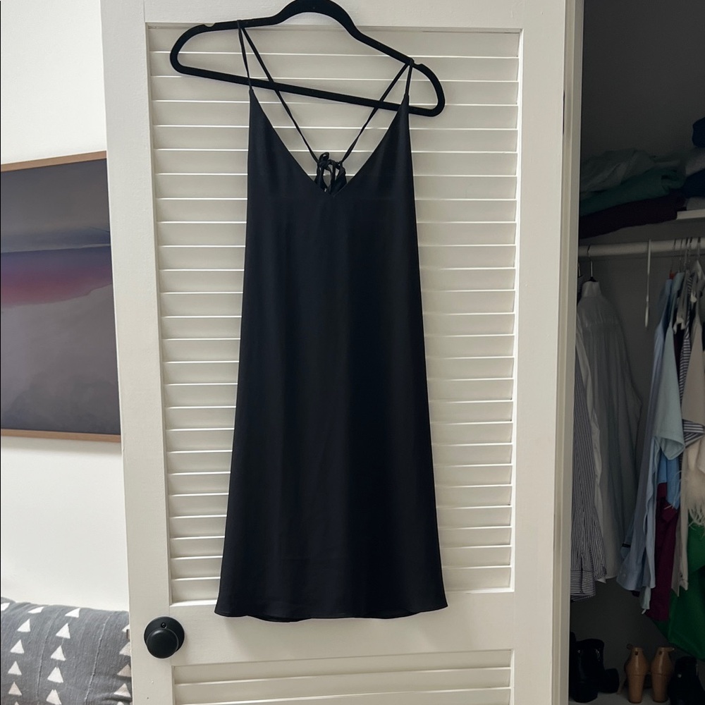 LOFT Black Strappy Mini Dress